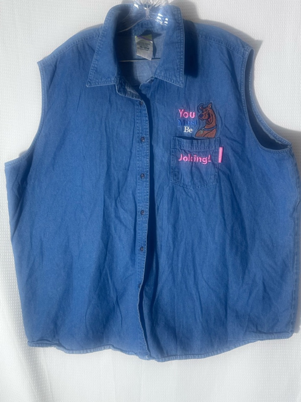 Cartoon Network Sleeveless Denim Button-Down Top, Scobby Doo Size 26/28W